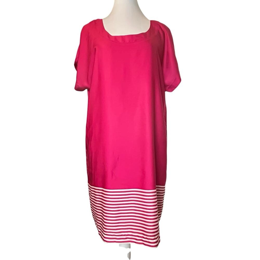 Smart Set Dress Womens Size M Watermelon Pink Silky Sheath Lined Loose Fit Cool